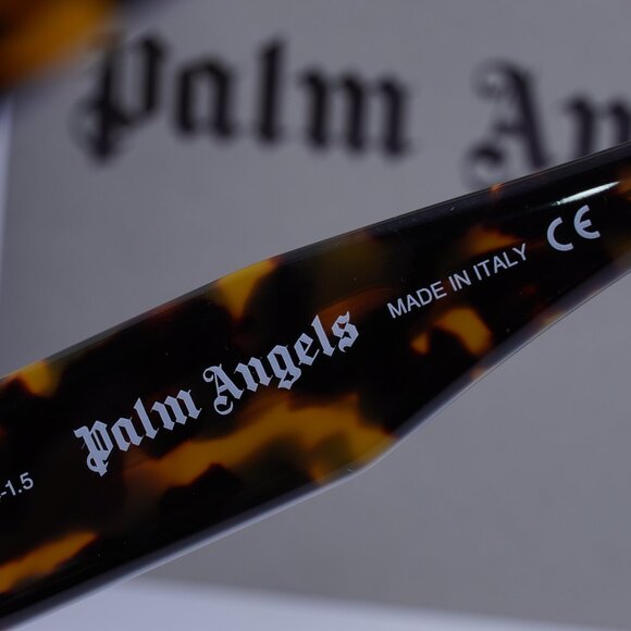 Palm Angels PERI10J MAGNOLIA 6055 Rectangle Sunglasses - Havana/Green - Picture 6 of 9